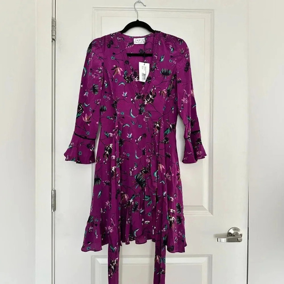 Tanya Taylor Nomi Vines Faux Wrap Silk Dress Size S - Picture 12 of 12